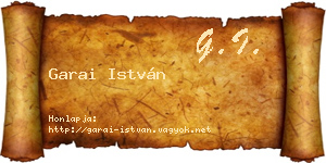 Garai István névjegykártya